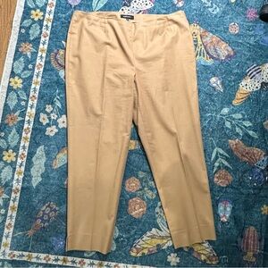 Lafayette 148 New York Bleecker Cropped Pants Tan Size 14 EUC